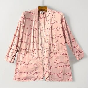 JUICY COUTURE Womens Short Robe Medium Pink Logo Pockets See Pictues